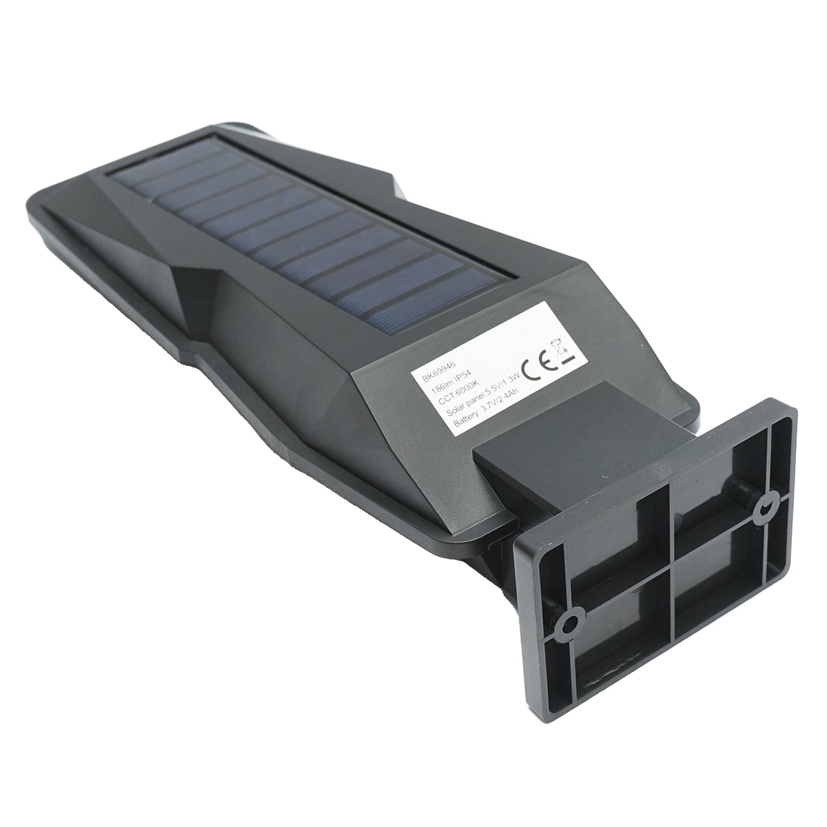 Lampada solare LED 186lm con pannello solare 1,3W/5,5V, batteria 3,7V/2,4 Ah e sensore di movimento IP54 - immagine 4