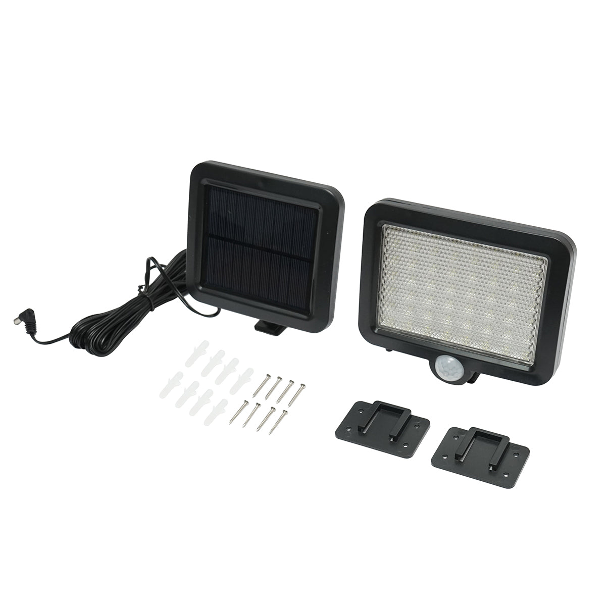 Lampada solare LED 250lm con pannello solare 1W 6V, batteria 1500mAh e sensore di movimento IP44 - immagine 2