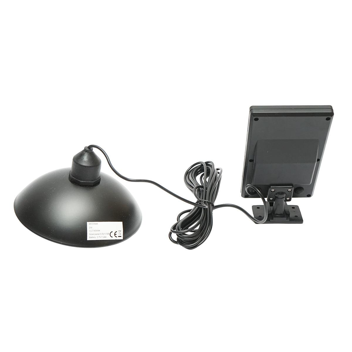 Lampada solare LED 2W con pannello solare 1,5W/5,5V, batteria 3,7V/1,2 Ah e paralume IP54 - immagine 5