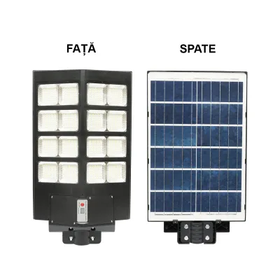 Lampada solare LED 300W illuminazione stradale 6500K con pannello solare, telecomando, sensore di movimento e montaggio su palo - immagine 2