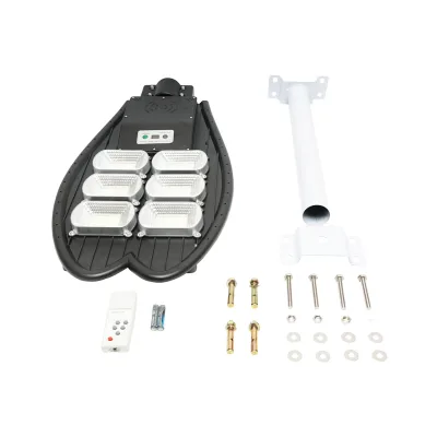 Lampada solare LED 300W per illuminazione stradale con pannello solare e sensore di movimento con attacco a palo - immagine 3