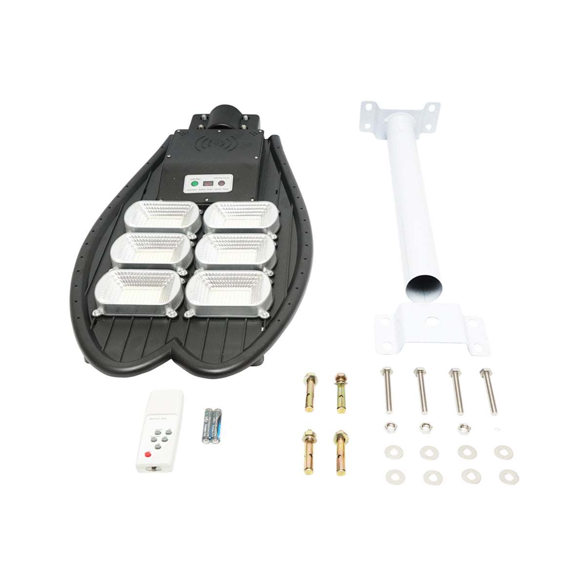 Lampada solare LED 300W per illuminazione stradale con pannello solare e sensore di movimento con attacco a palo - immagine 3