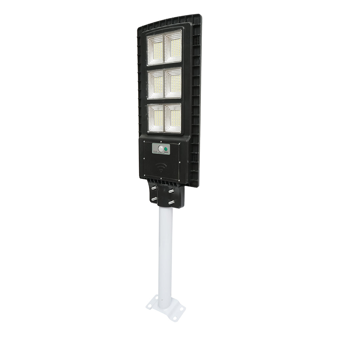Lampada solare LED illuminazione stradale 150W 6500K con pannello solare 12W, batteria 15000mAh, montaggio su palo IP65