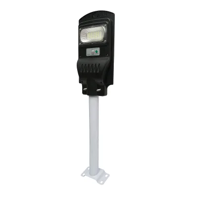 Lampada solare LED illuminazione stradale 60W 6500K con pannello solare 10W, batteria 10000mAh, telecomando, montaggio su palo IP65