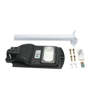 Lampada solare LED illuminazione stradale 60W 6500K con pannello solare 10W, batteria 10000mAh, telecomando, montaggio su palo IP65 - immagine 3
