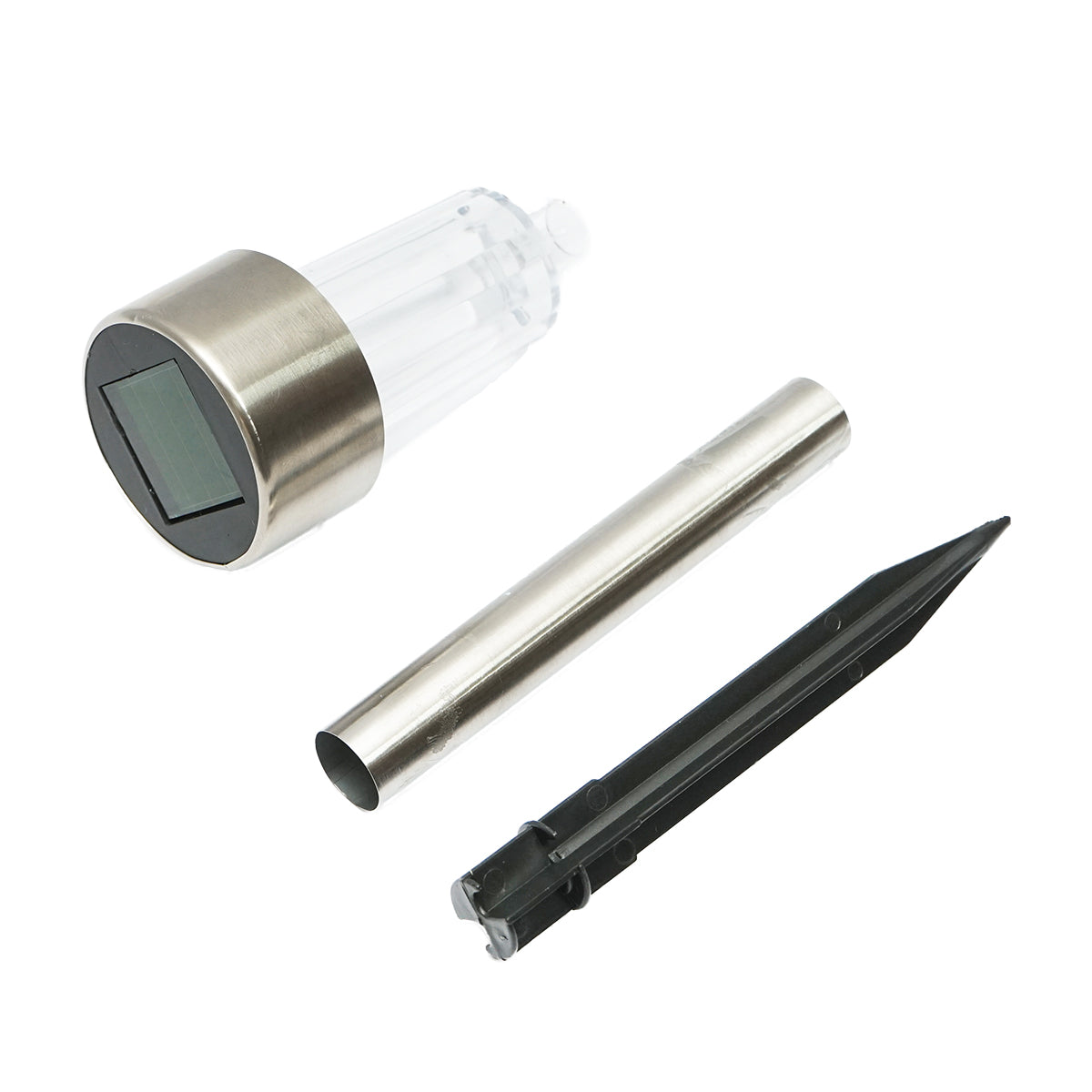 Lampada solare LED in acciaio inox, 6500K, altezza 30cm - immagine 2