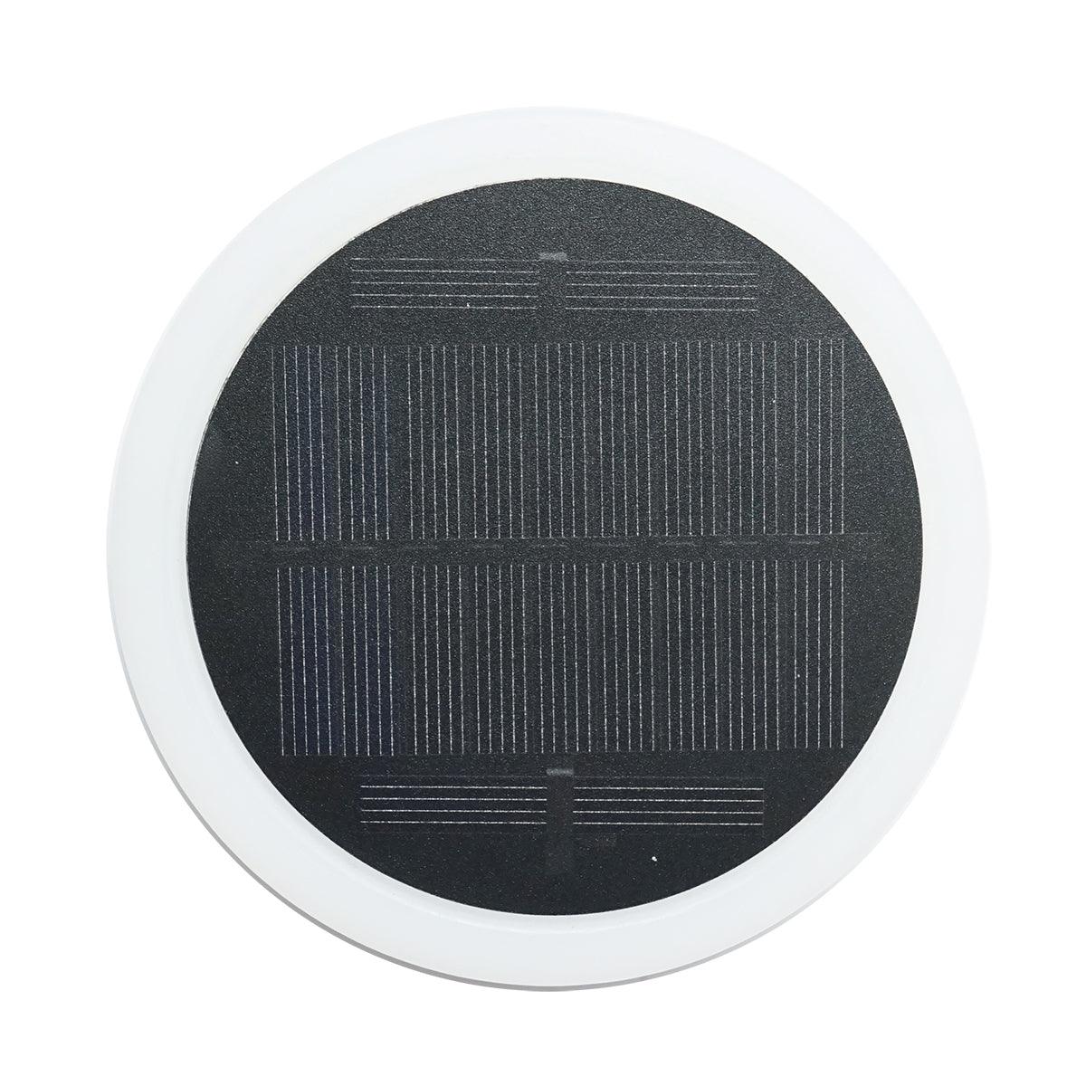 Lampada solare LED ricaricabile 2W con pannello solare 0,7W, batteria 3,7V 1200mAh, USB 5V 1A, IP65, per esterni, 3000K, colore bianco - immagine 3
