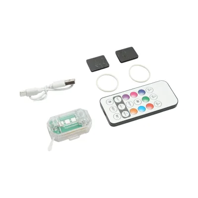 Lampada stroboscopica LED RGB con telecomando, 10 modalità, 8 colori, batteria al litio ricaricabile da 150 mAh USB-C IP65 - immagine 3