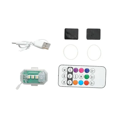 Lampada stroboscopica LED RGB con telecomando, 10 modalità, 8 colori, batteria al litio ricaricabile da 150 mAh USB-C IP65 - immagine 2