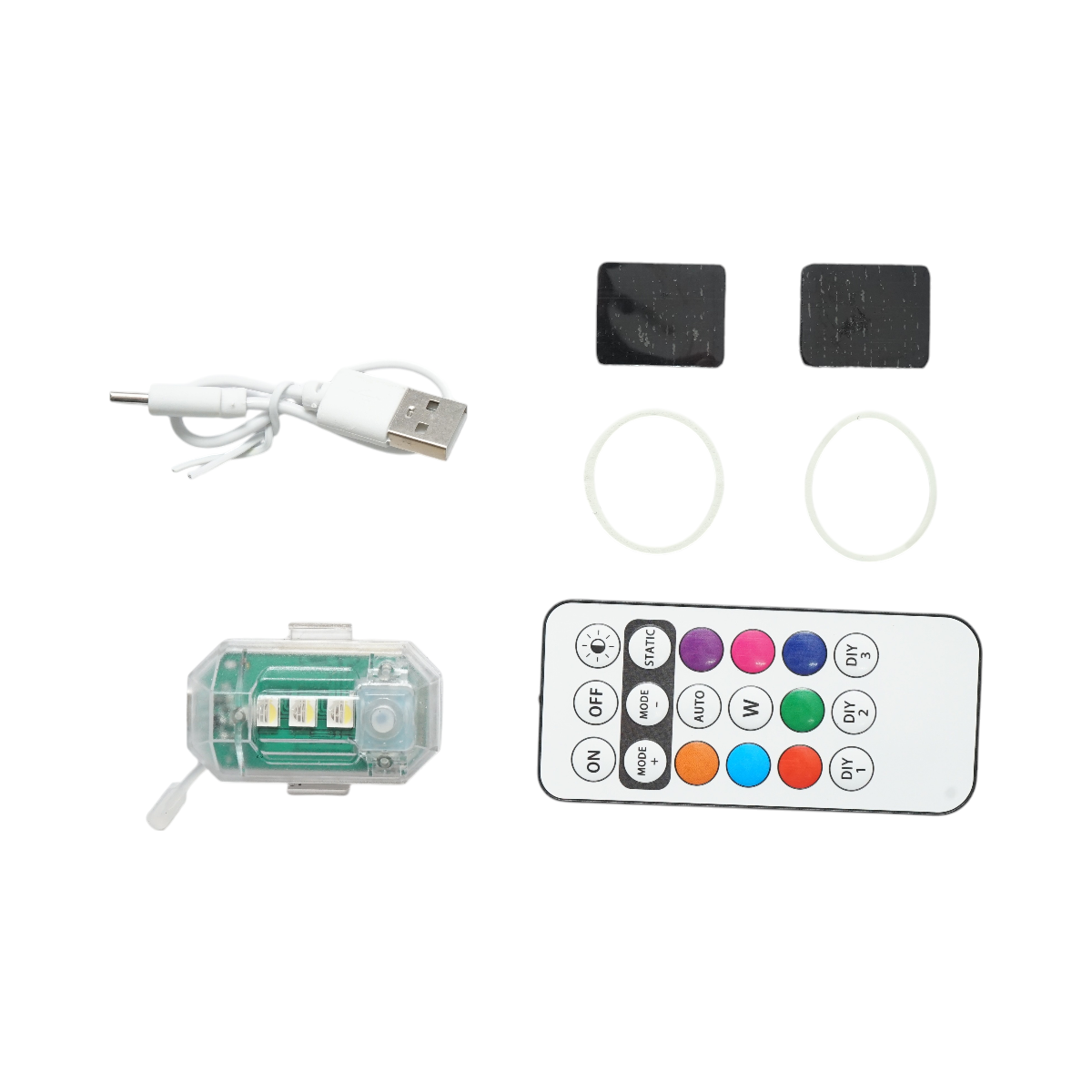 Lampada stroboscopica LED RGB con telecomando, 10 modalità, 8 colori, batteria al litio ricaricabile da 150 mAh USB-C IP65 - immagine 2