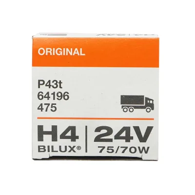 Lampadina alogena (Osram) H4 24V 75/70W BILUX P43T - immagine 4