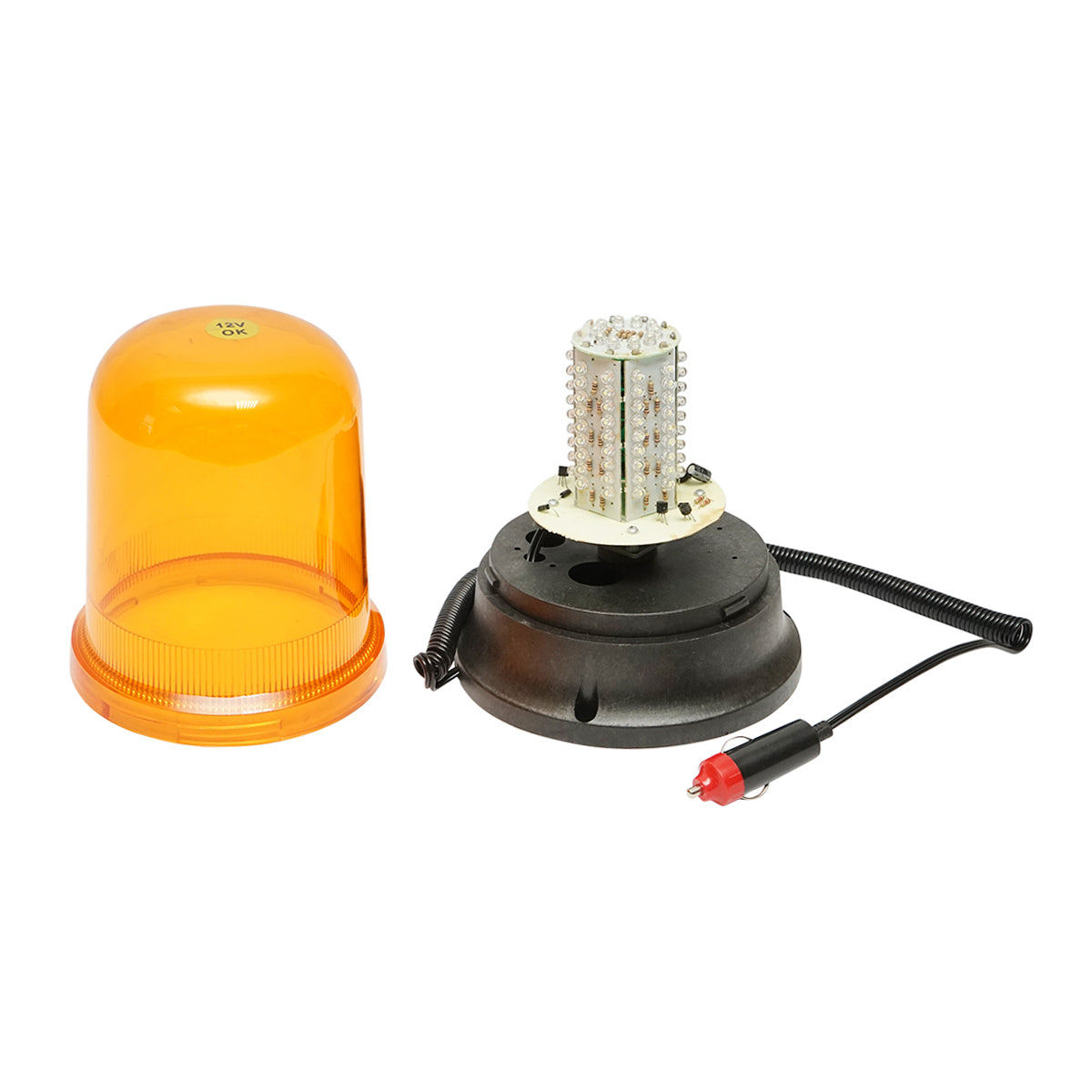 Lampeggiante LED con base magnetica e alimentazione da presa accendisigari 12V - immagine 2