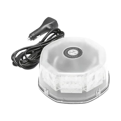 Lampeggiante rotondo di segnalazione con 32 zone LED SMD, luce gialla, base magnetica, interruttore ON/OFF con indicatore luminoso, 12V/24V Breckner Germany - immagine 4