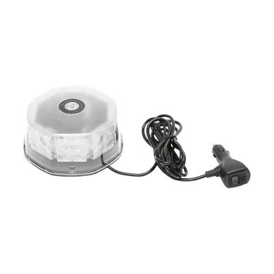 Lampeggiante rotondo di segnalazione con 32 zone LED SMD, luce gialla, base magnetica, interruttore ON/OFF con indicatore luminoso, 12V/24V Breckner Germany - immagine 2