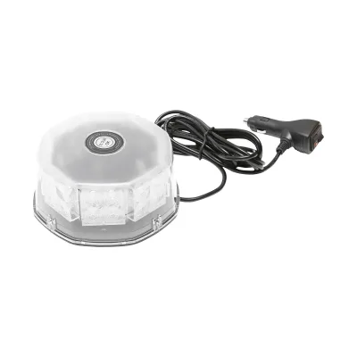 Lampeggiante rotondo di segnalazione con 32 zone LED SMD, luce gialla, base magnetica, interruttore ON/OFF con indicatore luminoso, 12V/24V Breckner Germany - immagine 3