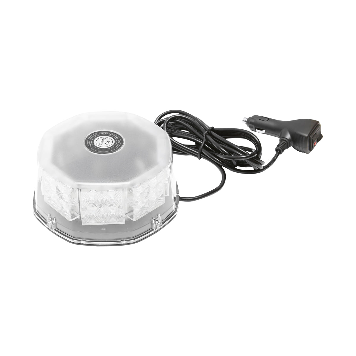 Lampeggiante rotondo di segnalazione con 32 zone LED SMD, luce gialla, base magnetica, interruttore ON/OFF con indicatore luminoso, 12V/24V Breckner Germany - immagine 3