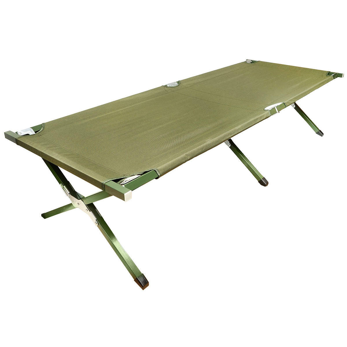 Lettino da campeggio pieghevole, verde oliva 190x66x42 cm Breckner Germany - immagine 2