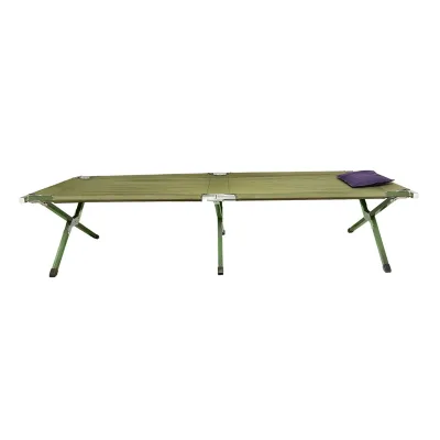 Lettino da campeggio pieghevole, verde oliva 190x66x42 cm Breckner Germany - immagine 4