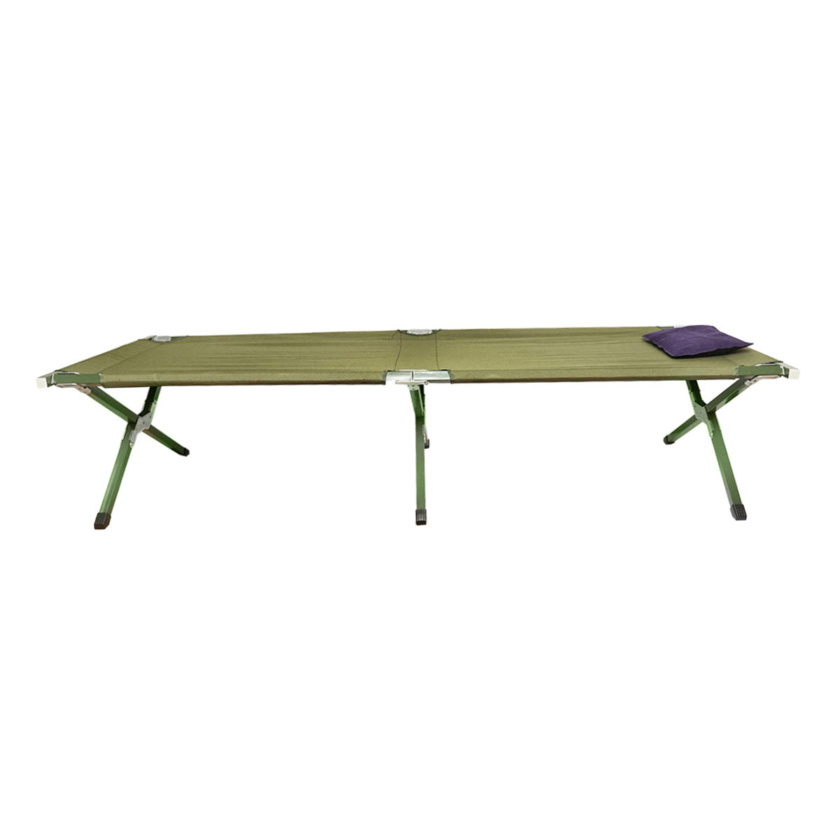 Lettino da campeggio pieghevole, verde oliva 190x66x42 cm Breckner Germany - immagine 4