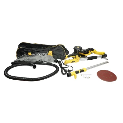 Levigatrice a giraffa per pareti e soffitti con aspiratore e sacco, 880 W, 220 V, 5 velocità 1000-2100 giri/min, braccio telescopico 125-180 cm, testa illuminata con 72 LED, 6 dischi da 225 mm Crownman - immagine 2