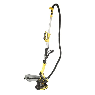 Levigatrice a giraffa per pareti e soffitti con aspiratore e sacco, 880 W, 220 V, 5 velocità 1000-2100 giri/min, braccio telescopico 125-180 cm, testa illuminata con 72 LED, 6 dischi da 225 mm Crownman
