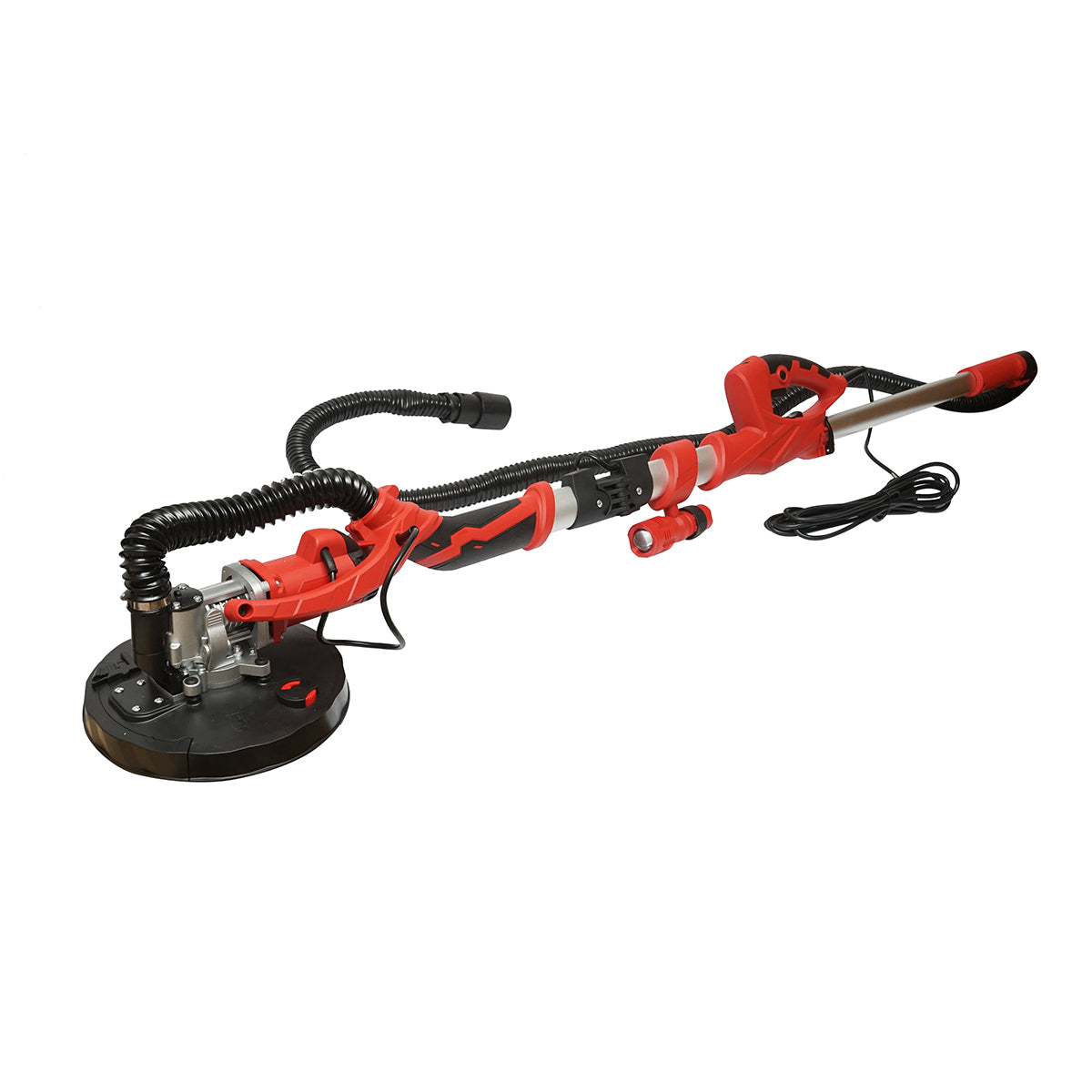 Levigatrice pieghevole a giraffa per pareti e soffitti con funzione di aspirazione, 710W, 220V, velocità 800-1800 giri/min, 2 testine rotonde/triangolari, illuminazione a LED, 12 dischi inclusi. - immagine 3