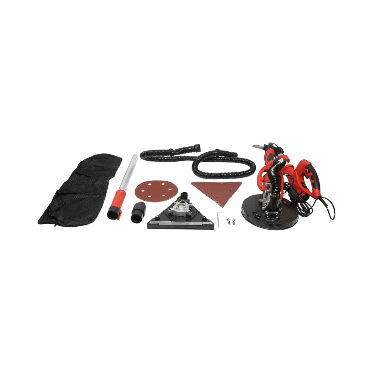 Levigatrice pieghevole a giraffa per pareti e soffitti con funzione di aspirazione, 710W, 220V, velocità 800-1800 giri/min, 2 testine rotonde/triangolari, illuminazione a LED, 12 dischi inclusi. - immagine 2