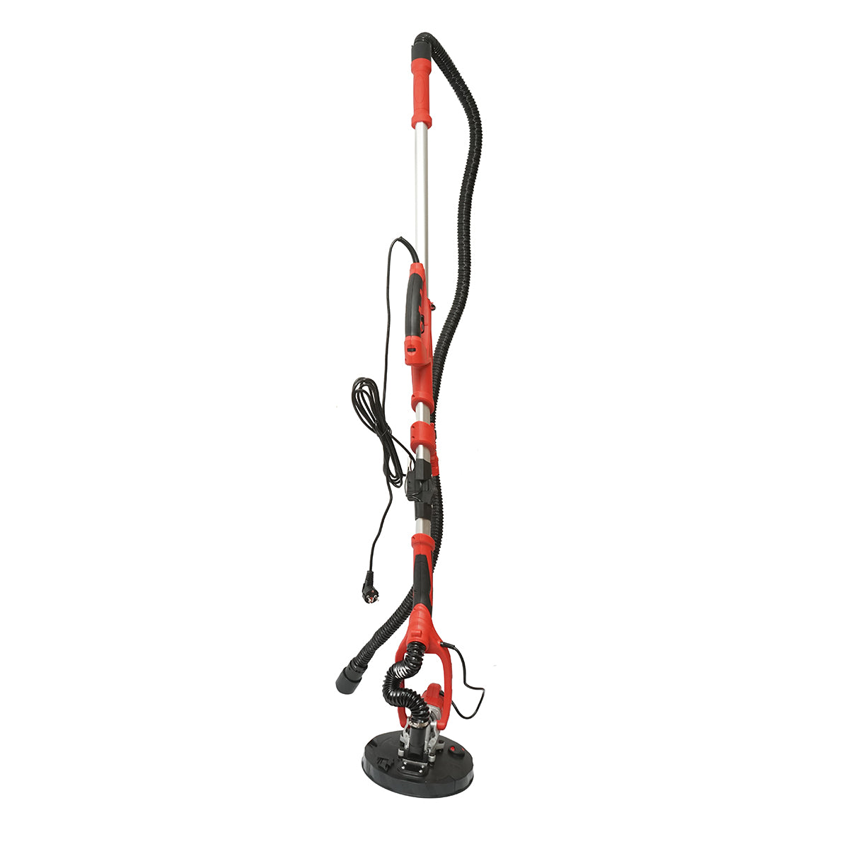 Levigatrice pieghevole a giraffa per pareti e soffitti con funzione di aspirazione, 710W, 220V, velocità 800-1800 giri/min, 2 testine rotonde/triangolari, illuminazione a LED, 12 dischi inclusi. - immagine 4