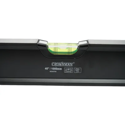 Livella magnetica in alluminio da 1000 mm, 3 bolle di livello, 2 maniglie Crownman - immagine 5