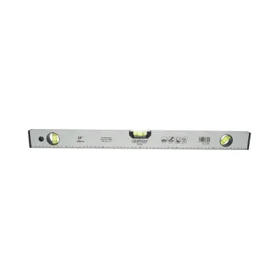 Livella magnetica in alluminio da 600 mm, con 3 bolle di livello e righello graduato da 0 a 60 cm, marca Crownman.