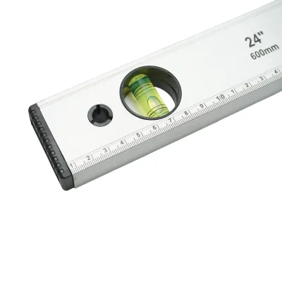 Livella magnetica in alluminio da 600 mm, con 3 bolle di livello e righello graduato da 0 a 60 cm, marca Crownman. - immagine 6