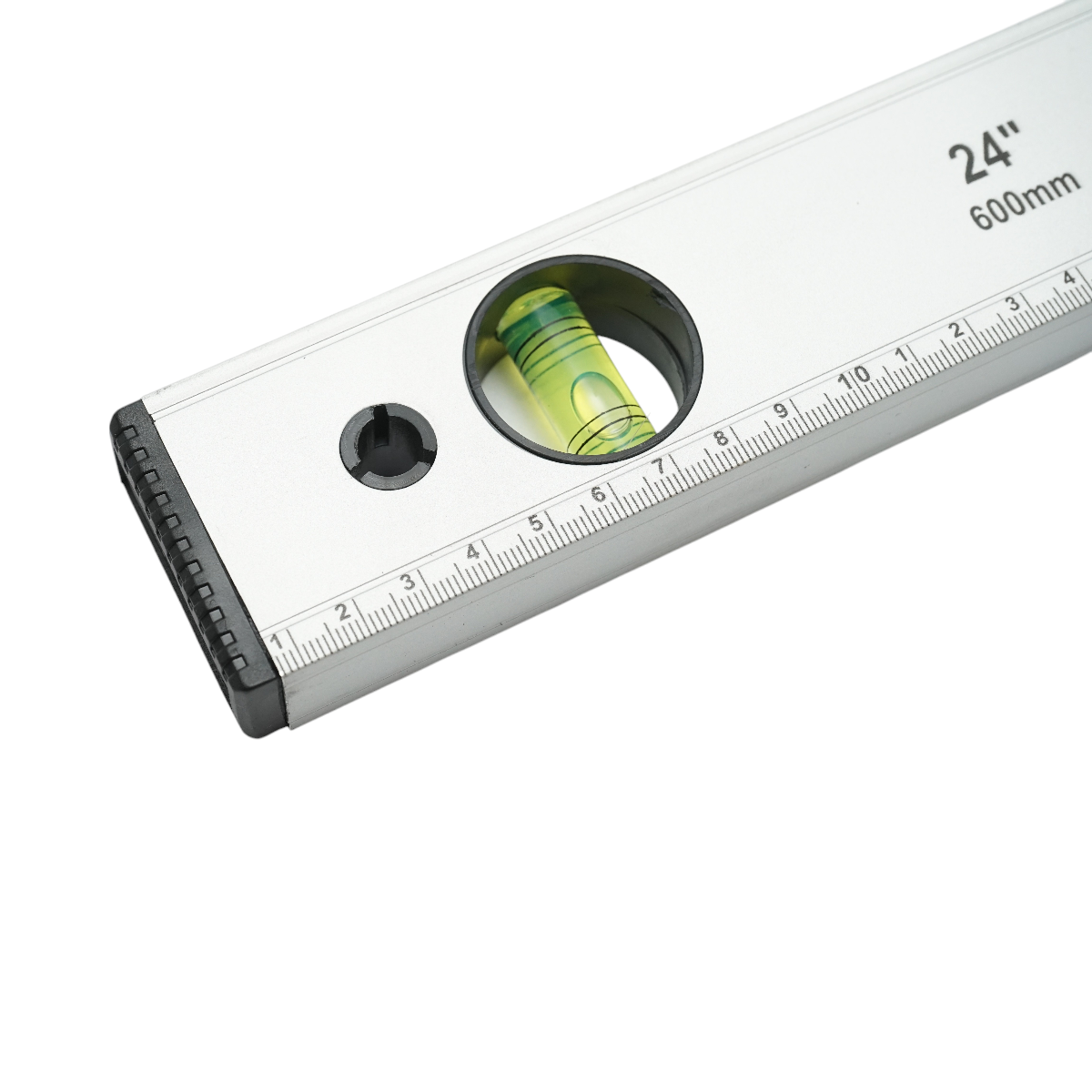 Livella magnetica in alluminio da 600 mm, con 3 bolle di livello e righello graduato da 0 a 60 cm, marca Crownman. - immagine 6