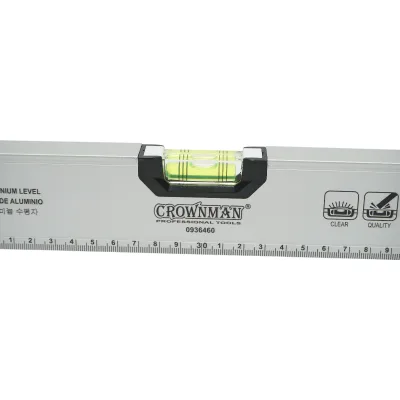 Livella magnetica in alluminio da 600 mm, con 3 bolle di livello e righello graduato da 0 a 60 cm, marca Crownman. - immagine 5