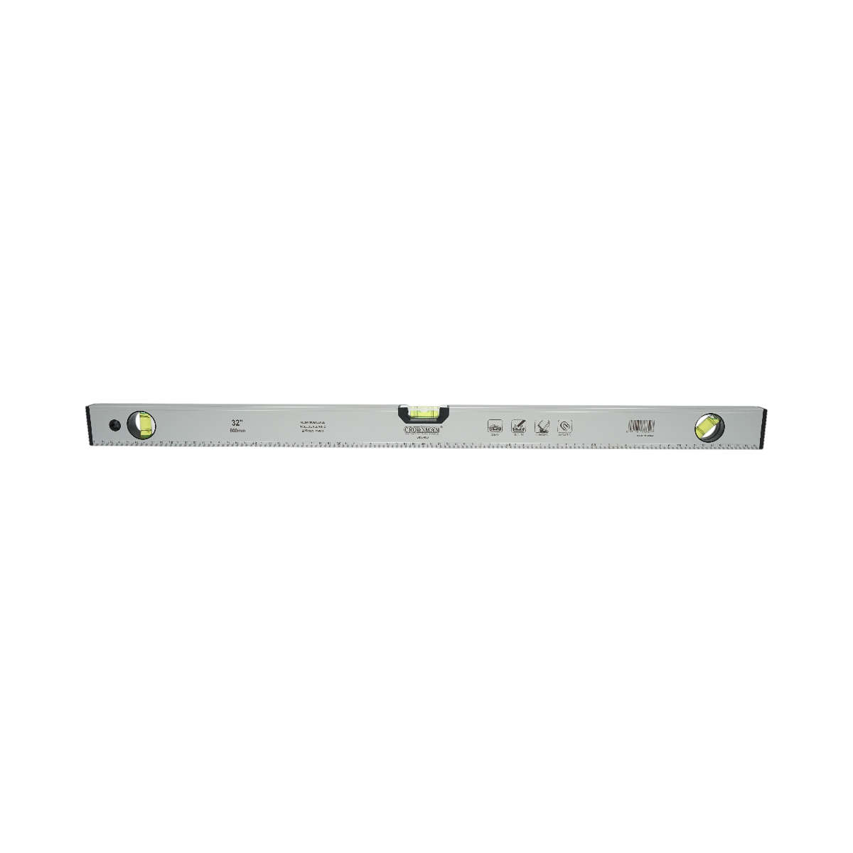 Livella magnetica in alluminio da 800 mm, con 3 bolle di livello e righello graduato da 0 a 80 cm, marca Crownman.