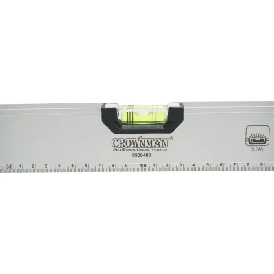 Livella magnetica in alluminio da 800 mm, con 3 bolle di livello e righello graduato da 0 a 80 cm, marca Crownman. - immagine 4