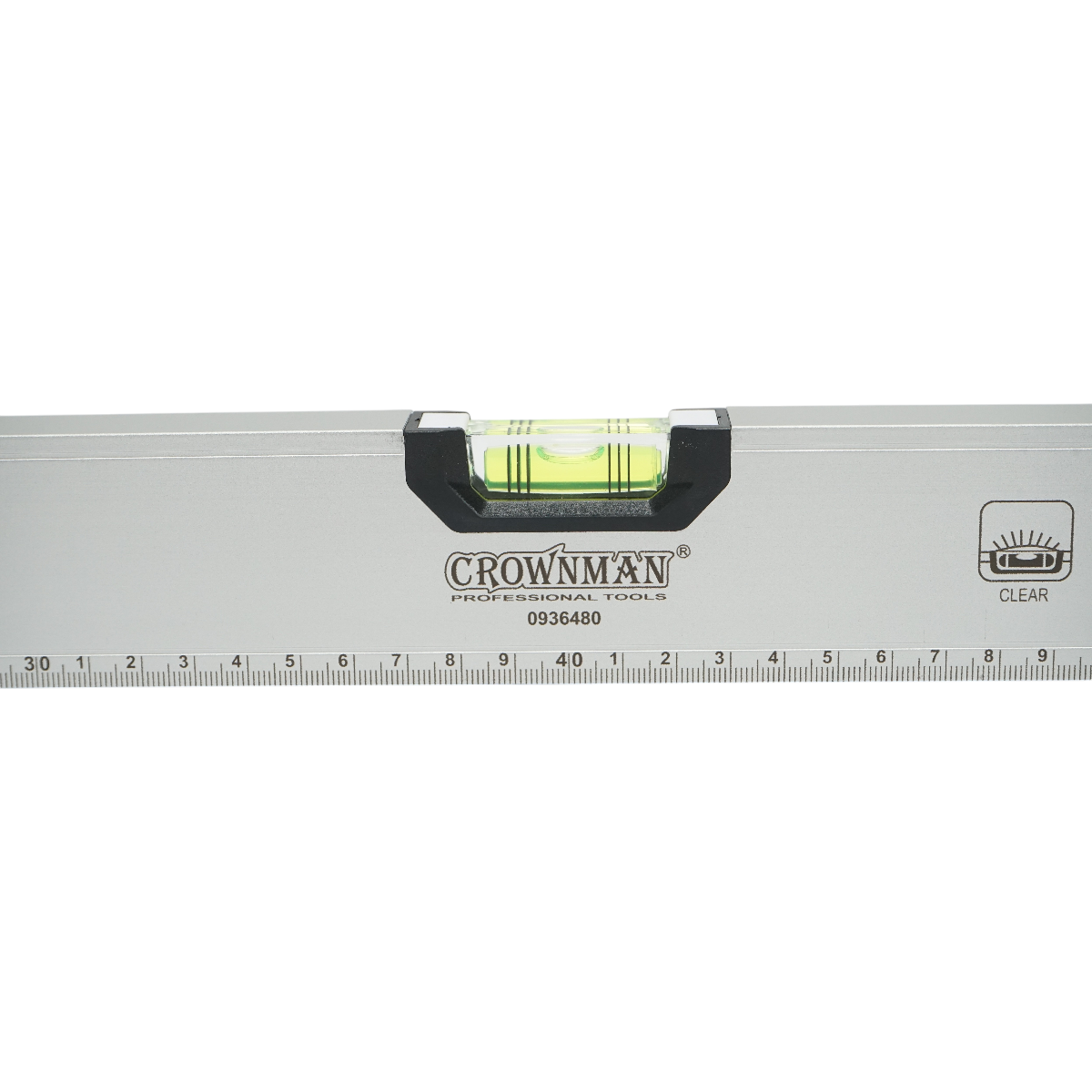 Livella magnetica in alluminio da 800 mm, con 3 bolle di livello e righello graduato da 0 a 80 cm, marca Crownman. - immagine 4