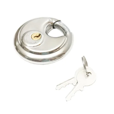 Lucchetto a disco in acciaio inox con 2 chiavi - immagine 2
