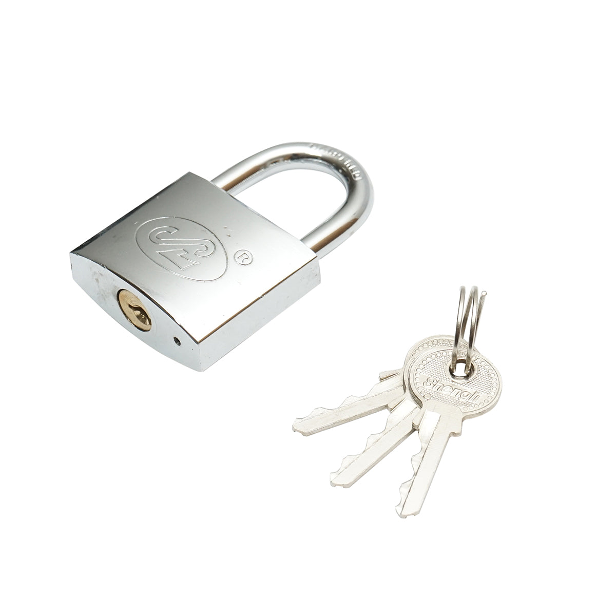 Lucchetto con 3 chiavi argento 38mm - immagine 2