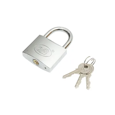 Lucchetto con 3 chiavi argento 63mm - immagine 2