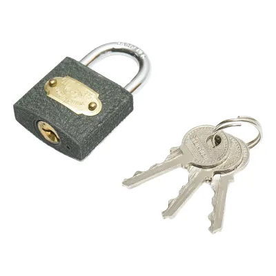 Lucchetto con 3 chiavi grigie 32mm - immagine 2