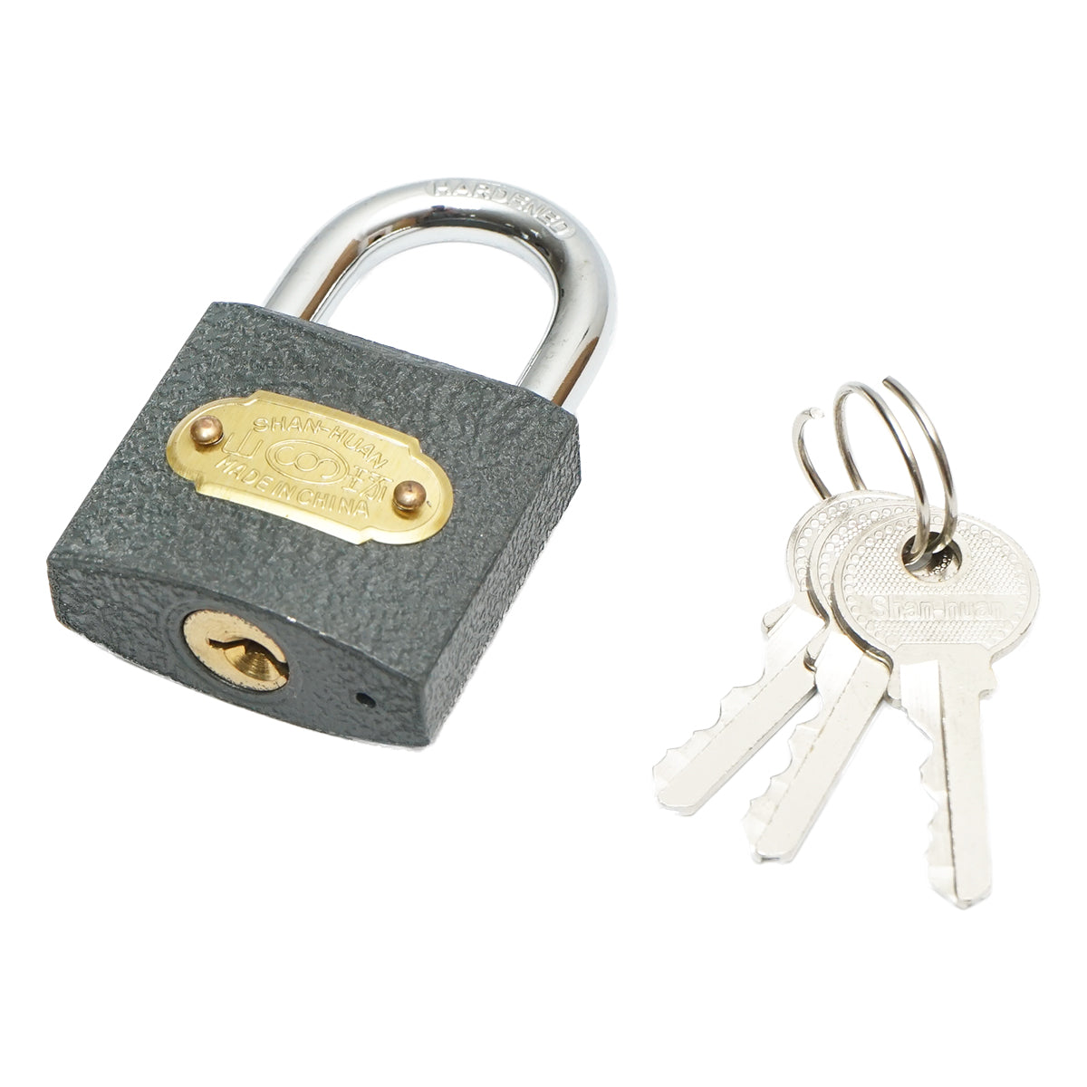 Lucchetto con 3 chiavi grigio 38mm - immagine 2