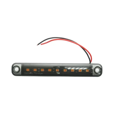 Luce di posizione laterale a LED sottile 12-24V giallo fumé 100x15x10mm FR0176