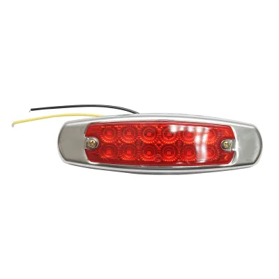 Luce di posizione laterale LED 24V, rossa 12 LED 155x46x13mm