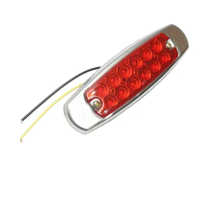 Luce di posizione laterale LED 24V, rossa 12 LED 155x46x13mm - immagine 2