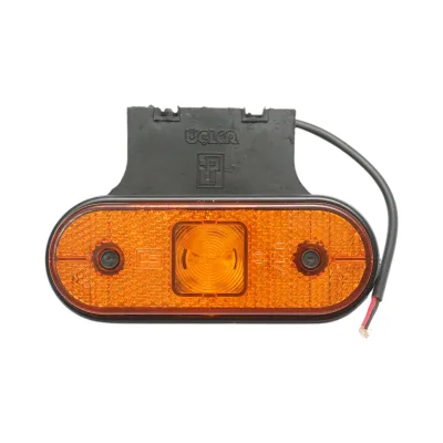 Luce di posizione laterale ovale a LED 24V gialla con supporto 118x46x19mm Breckner Germany