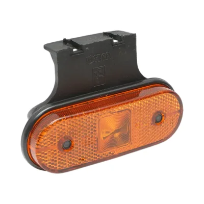 Luce di posizione laterale ovale a LED 24V gialla con supporto 118x46x19mm Breckner Germany - immagine 4