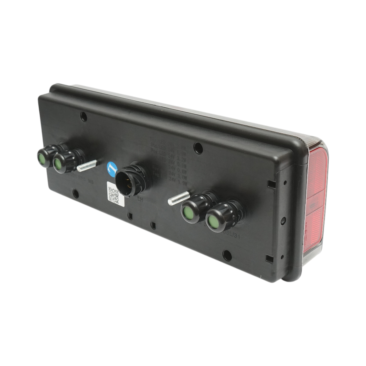 Luce freno posteriore sinistra LED camion 24V, 7 pin ASS2.1+4x2 con illuminazione targa 400x153x88mm - immagine 5