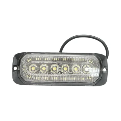 Luce stroboscopica laterale LED 12-24V bianca 9 funzioni 132x46x19mm FR1287