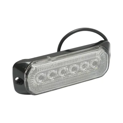Luce stroboscopica laterale LED 12-24V bianca 9 funzioni 132x46x19mm FR1287 - immagine 5