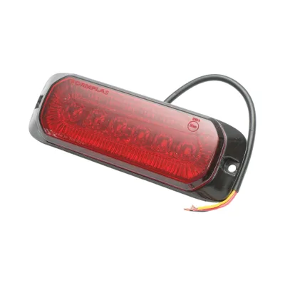 Luce stroboscopica laterale LED 12-24V rossa 9 funzioni 132x46x19mm FR1287 - immagine 4